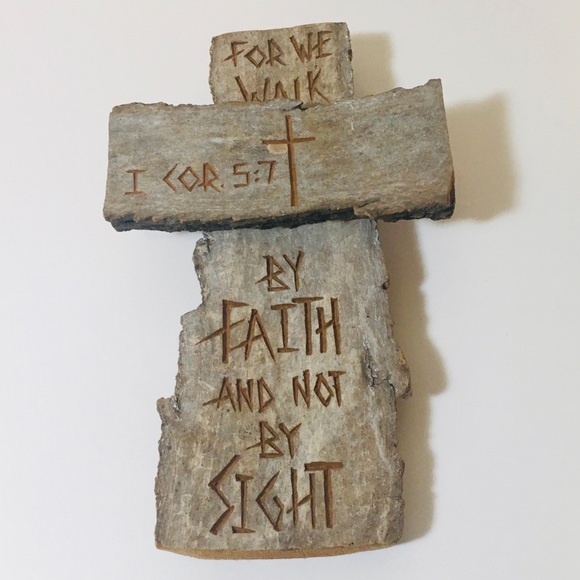 Other - Home Decor Wood Cross with Verse Carving
